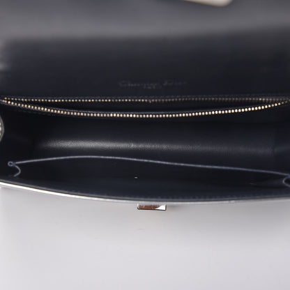 Christian Dior Metallic Patent Micro-Cannage Medium Diorama Flap Bag Silver 6 of 15