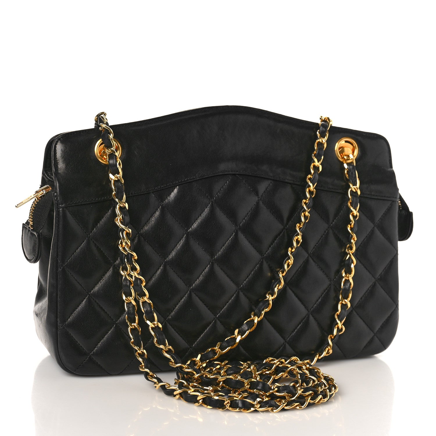 Chanel Lambskin Quilted Shoulder Bag Black 3 of 9
