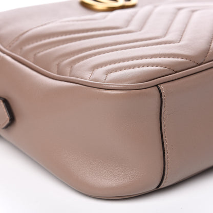 Gucci Calfskin Matelasse Medium GG Marmont Chain Shoulder Bag Porcelain Rose 9 of 10