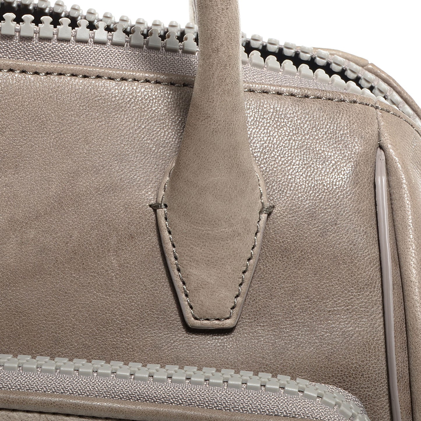 McQ Crocodile Embossed Lambskin The YT Bag Dove Grey