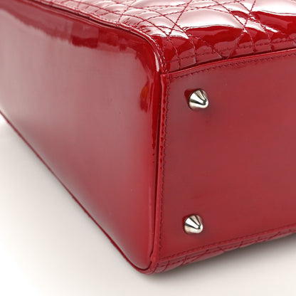 Christian Dior Patent Cannage Medium Lady Dior Burgundy Red 10 of 11