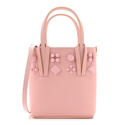 Christian Louboutin Calfskin Empire Spike Studded Mini North South Cabata Tote Rosy 1 of 10