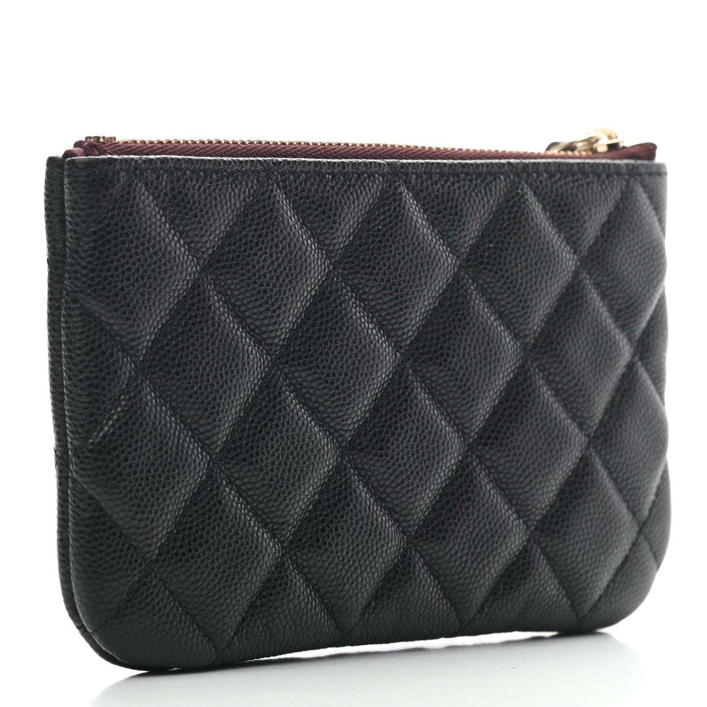 Caviar Quilted Small Cosmetic Case Black