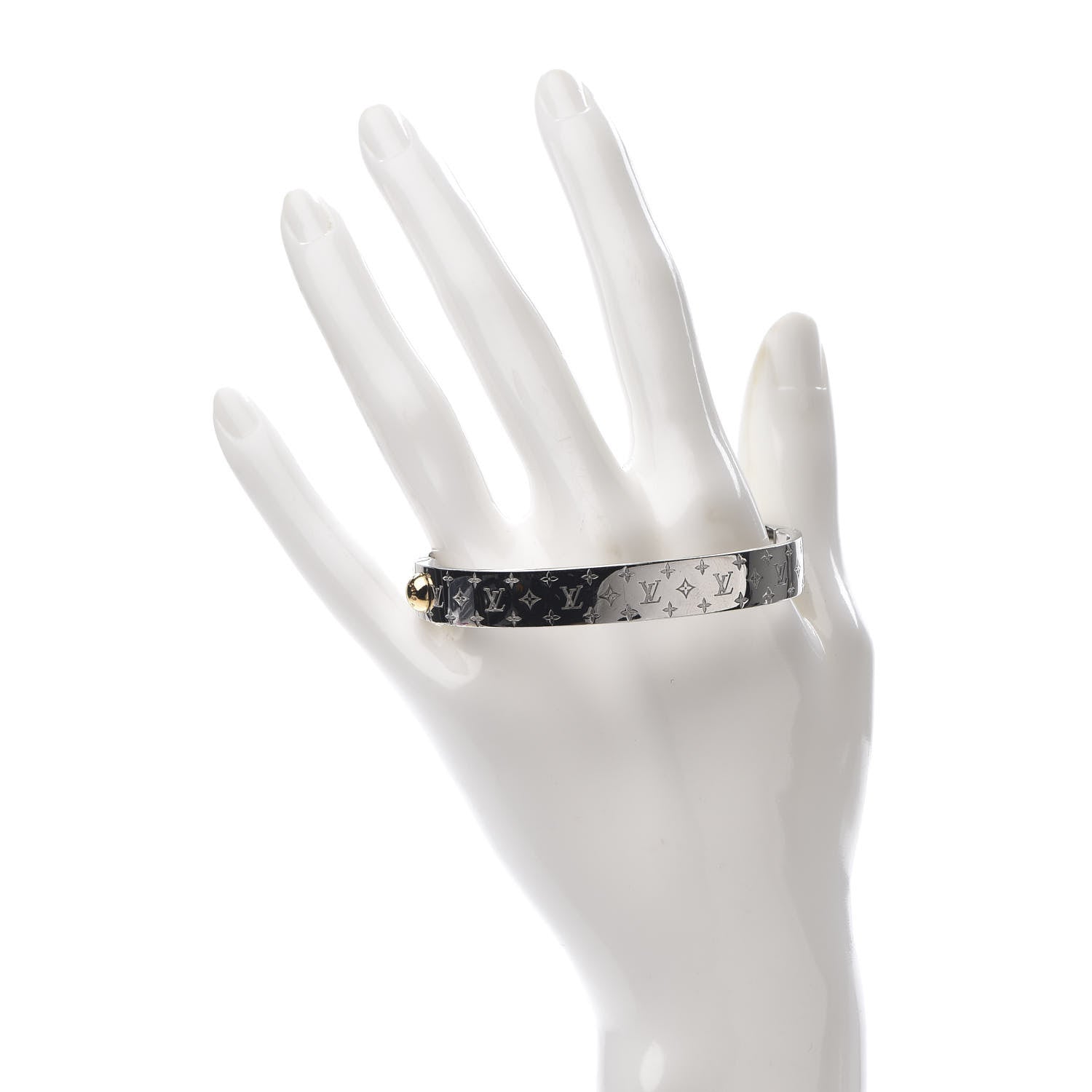 Louis Vuitton Palladium Monogram Nanogram Cuff M 2 of 4