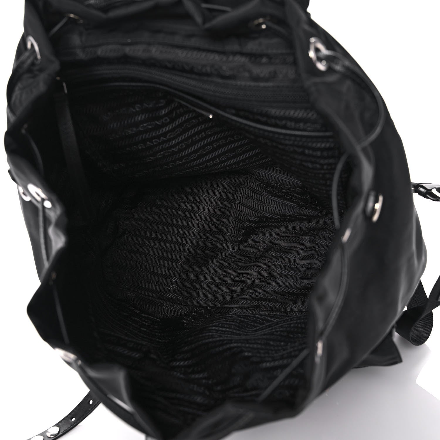 Prada Nylon New Vela Studded Backpack Black 5 of 12
