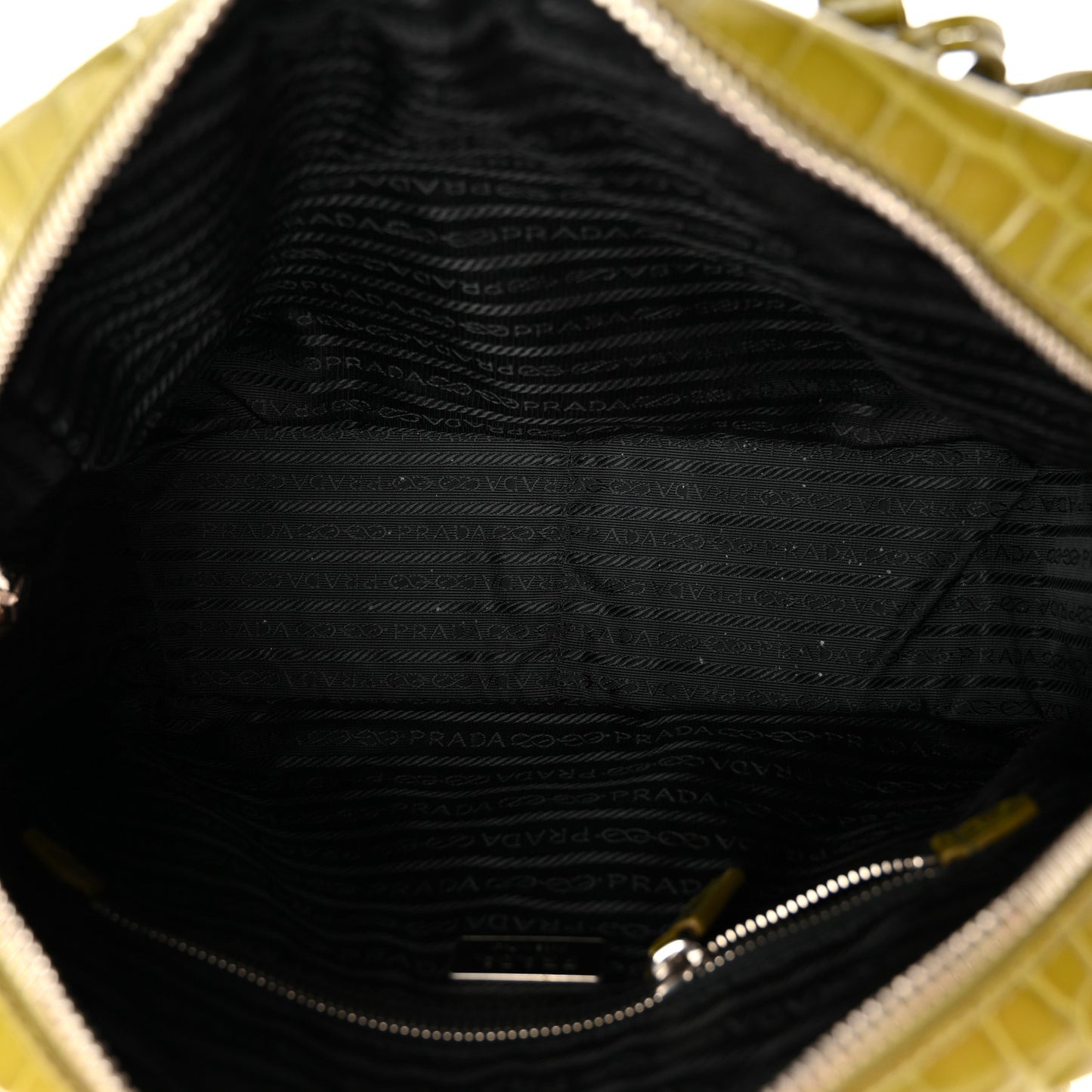 Calfskin Embossed Crocodile Bauletto Bag Green