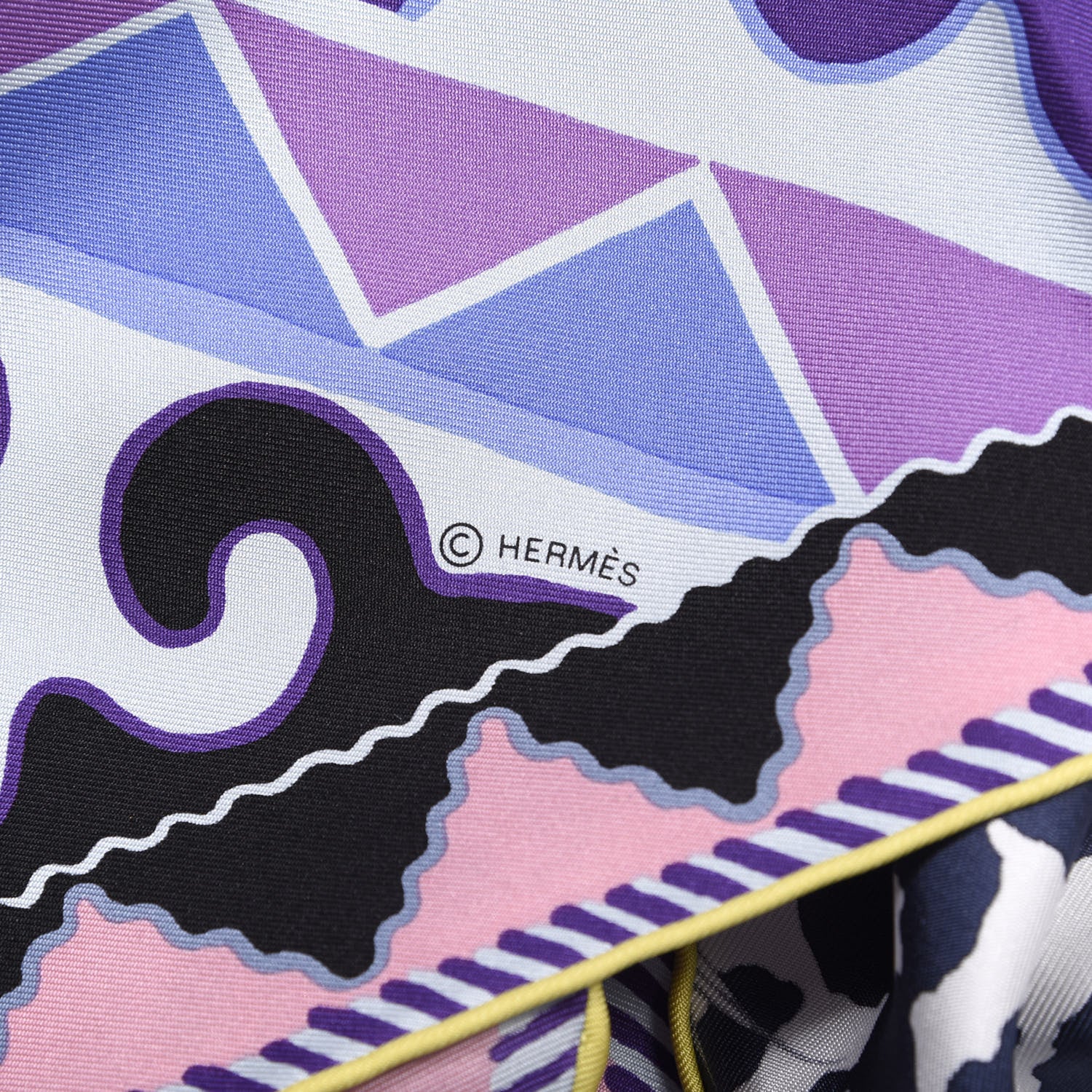 Hermes Silk Appaloosa Des Steppes Scarf 90 White Casse Marine Violet 5 of 6