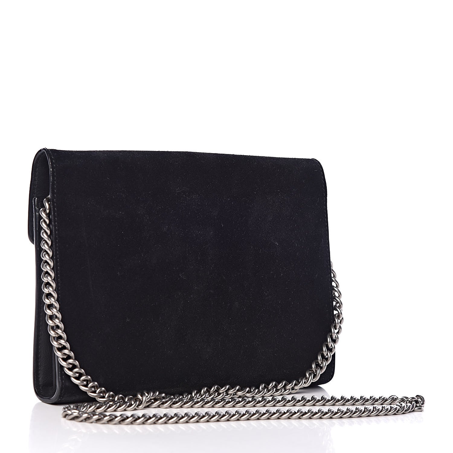 Gucci Suede Mini Dionysus Chain Wallet Black 3 of 14