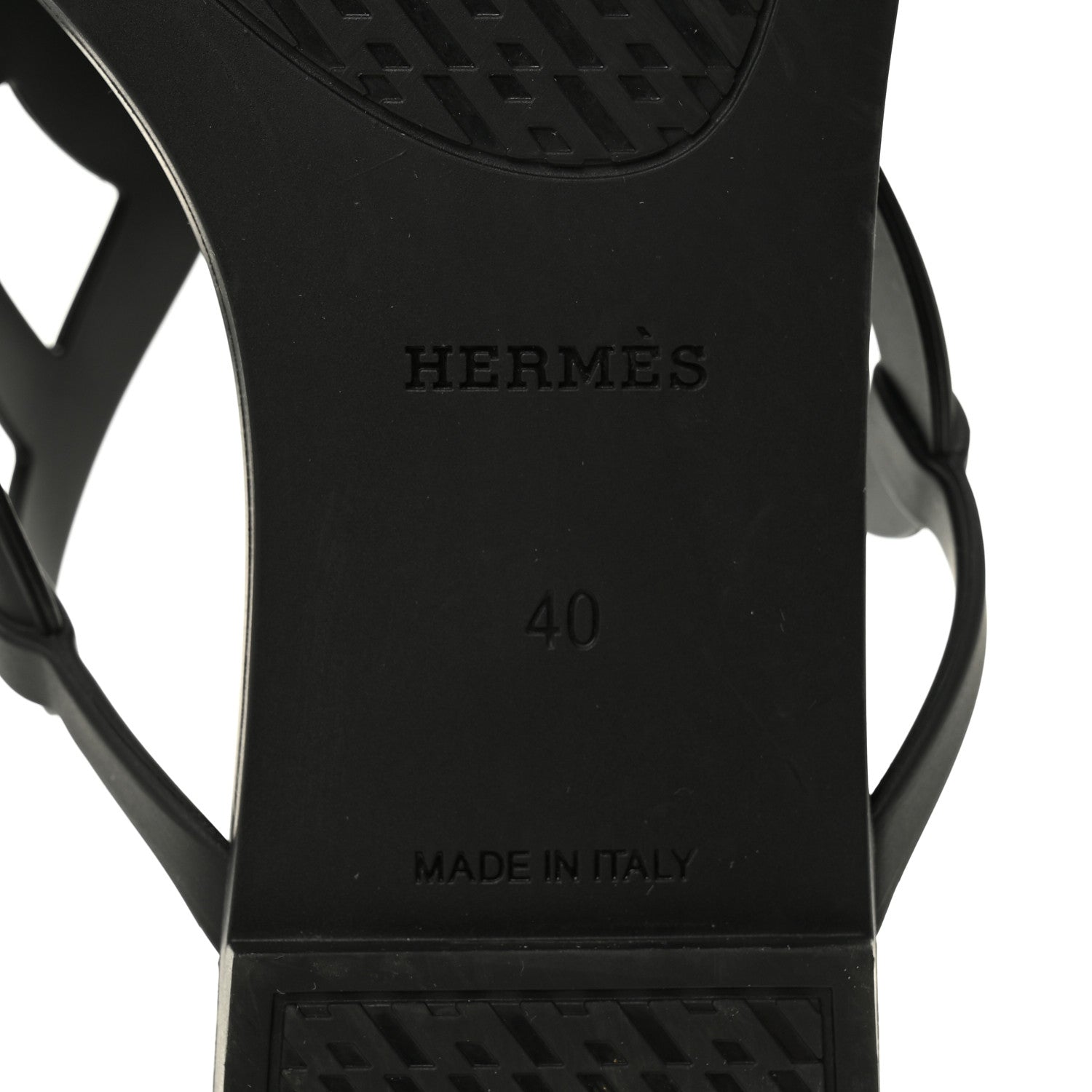 Hermes Rubber Womens Egerie Sandals 40 Black 6 of 10