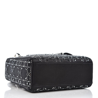 Christian Dior Satin Crystal Cannage Mini Lady Dior Black 4 of 10