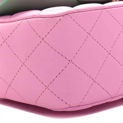 Chanel Lambskin Quilted Bi-Color Mini Top Handle Rectangular Flap Light Lilac Light Green 9 of 11