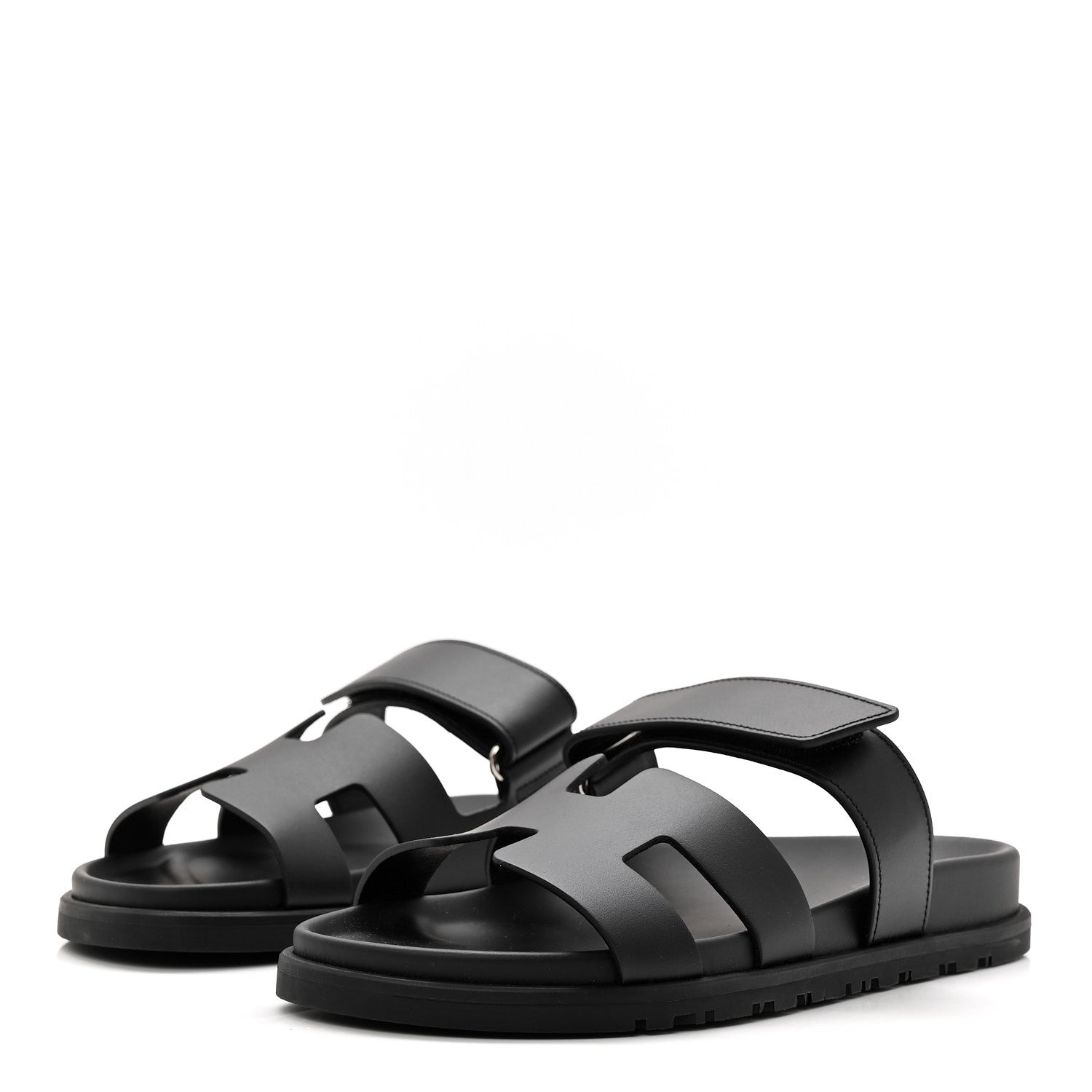 Hermes Calfskin Womens Chypre Sandals 37 Black 4 of 10