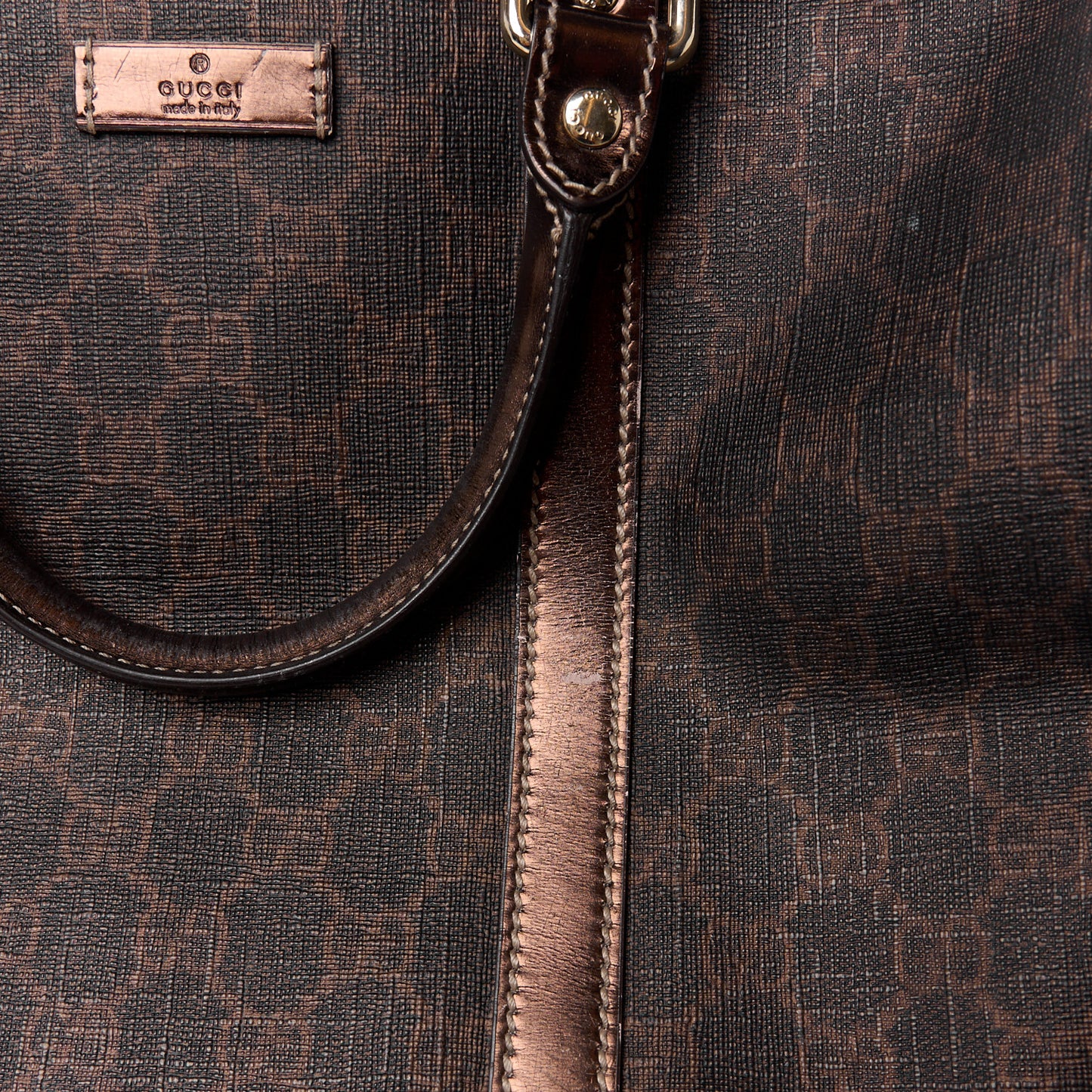 GG Supreme Monogram Medium Joy Boston Dark Brown Bronze