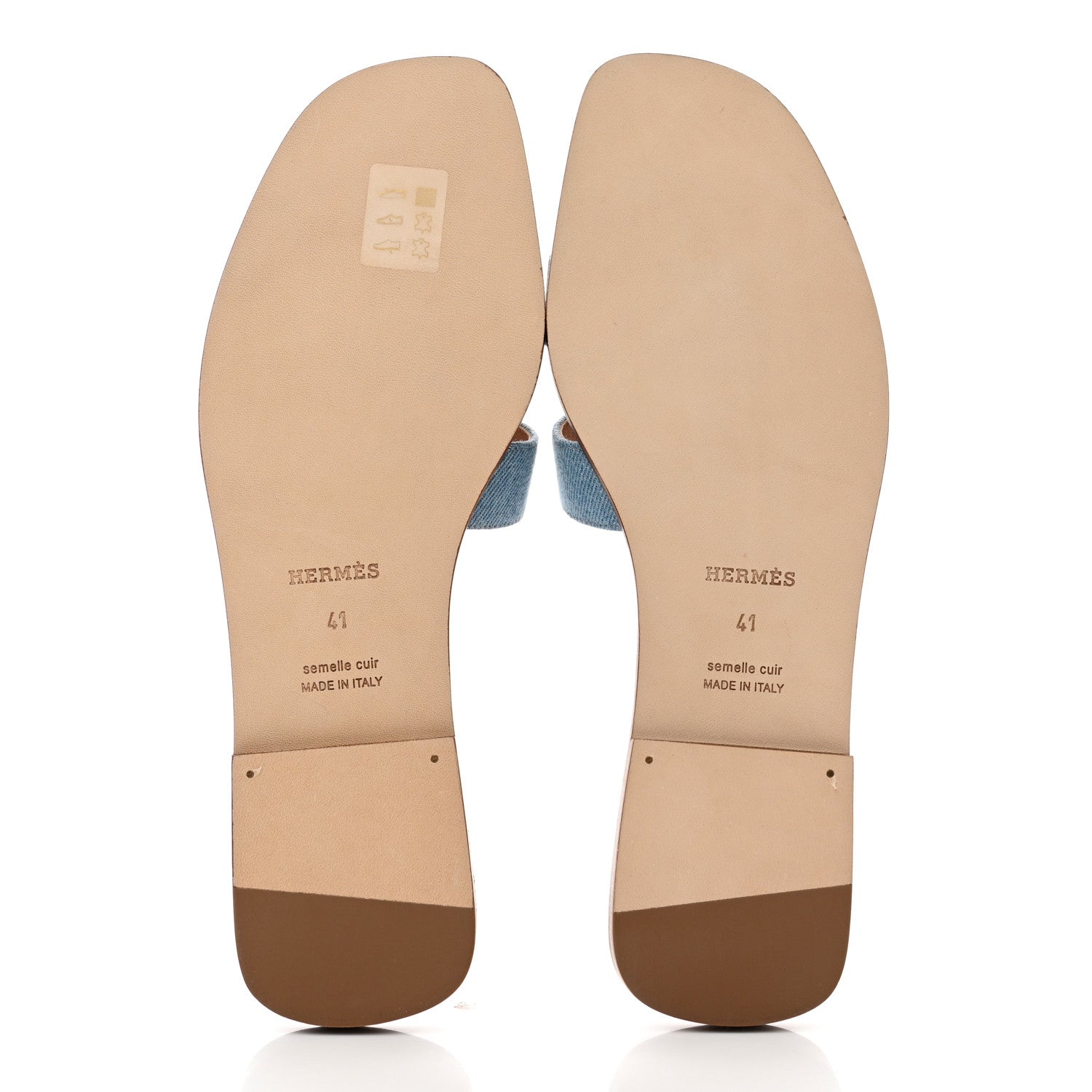 Hermes Denim Canvas Oran Sandals 41 Bleu Clair 5 of 8