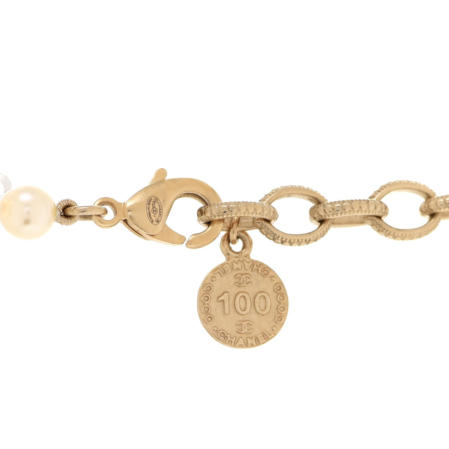 Chanel Pearl CC 100th Anniversary Necklace Light Gold 5 of 6