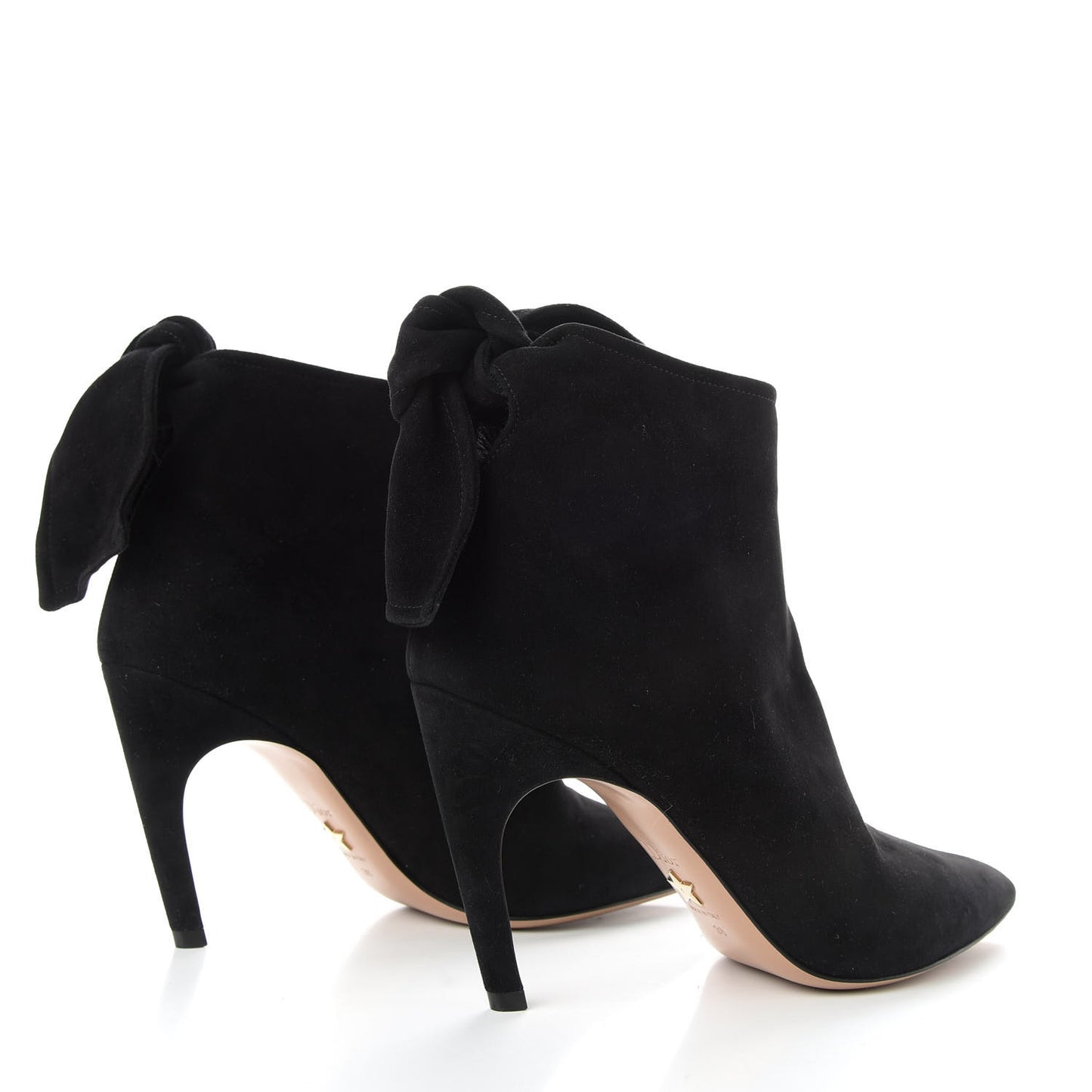Suede La Belle D Bow Ankle Boots 38 Black