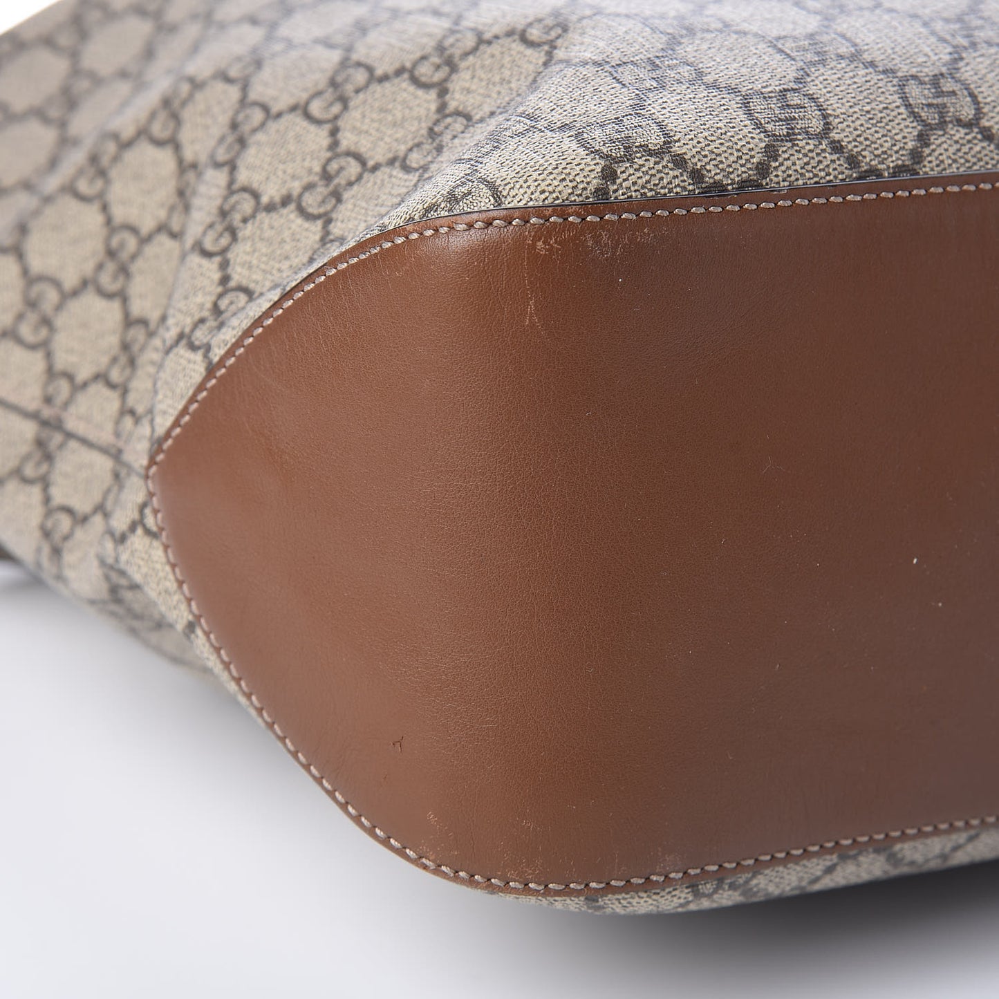 GG Supreme Monogram Large Linea A Hobo Light Brown