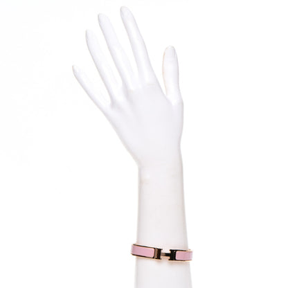 Hermes Enamel Narrow Clic Clac H Bracelet GM Rose Nacarat 2 of 7