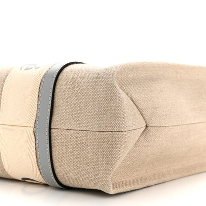 Chloe Linen Calfskin Medium Woody Ribbon Tote White Light Blue 10 of 10