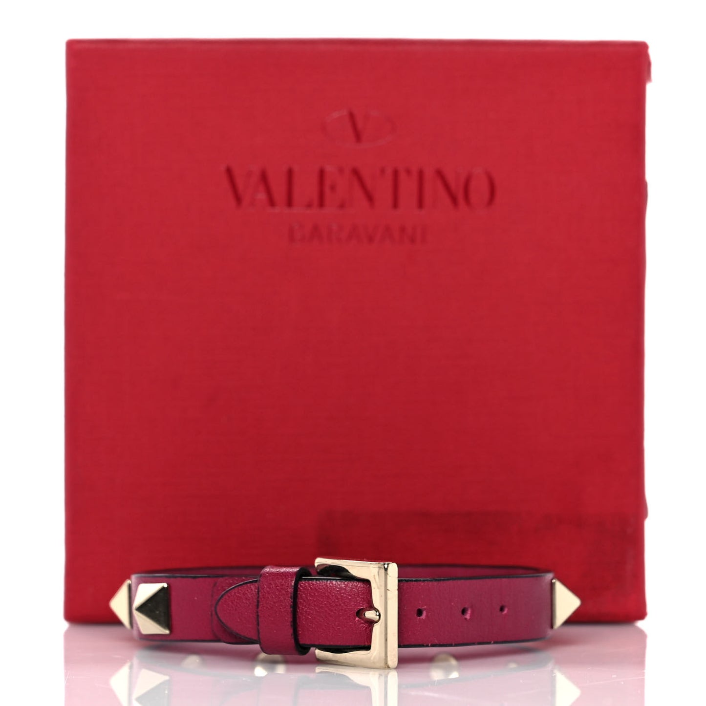 Vitello Rockstud Bracelet Raspberry