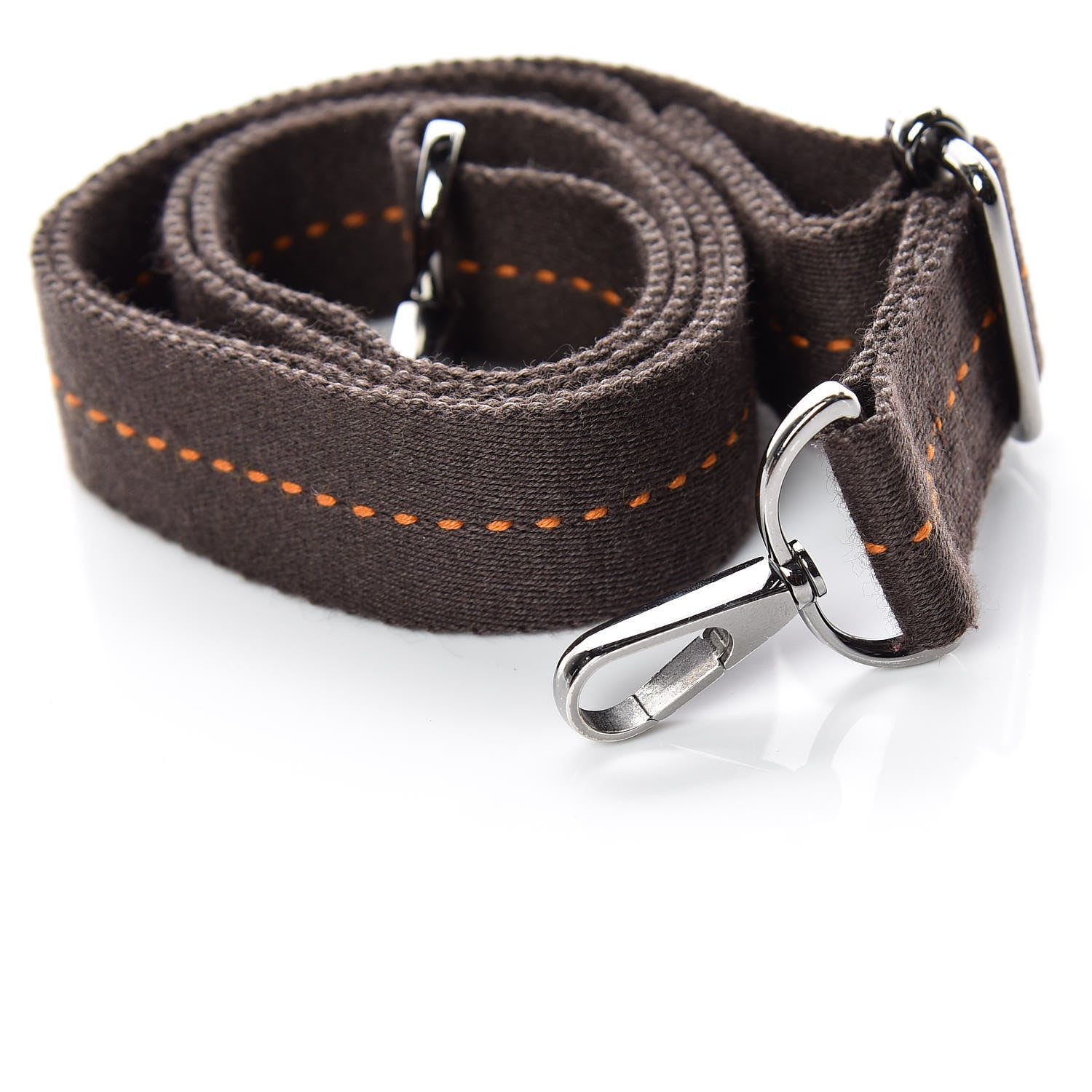 Hermes Toile Caravane Shoulder Strap Chocolate 3 of 4