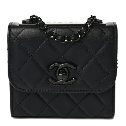 Chanel Lambskin Quilted Mini Trendy CC Clutch With Chain So Black 1 of 9