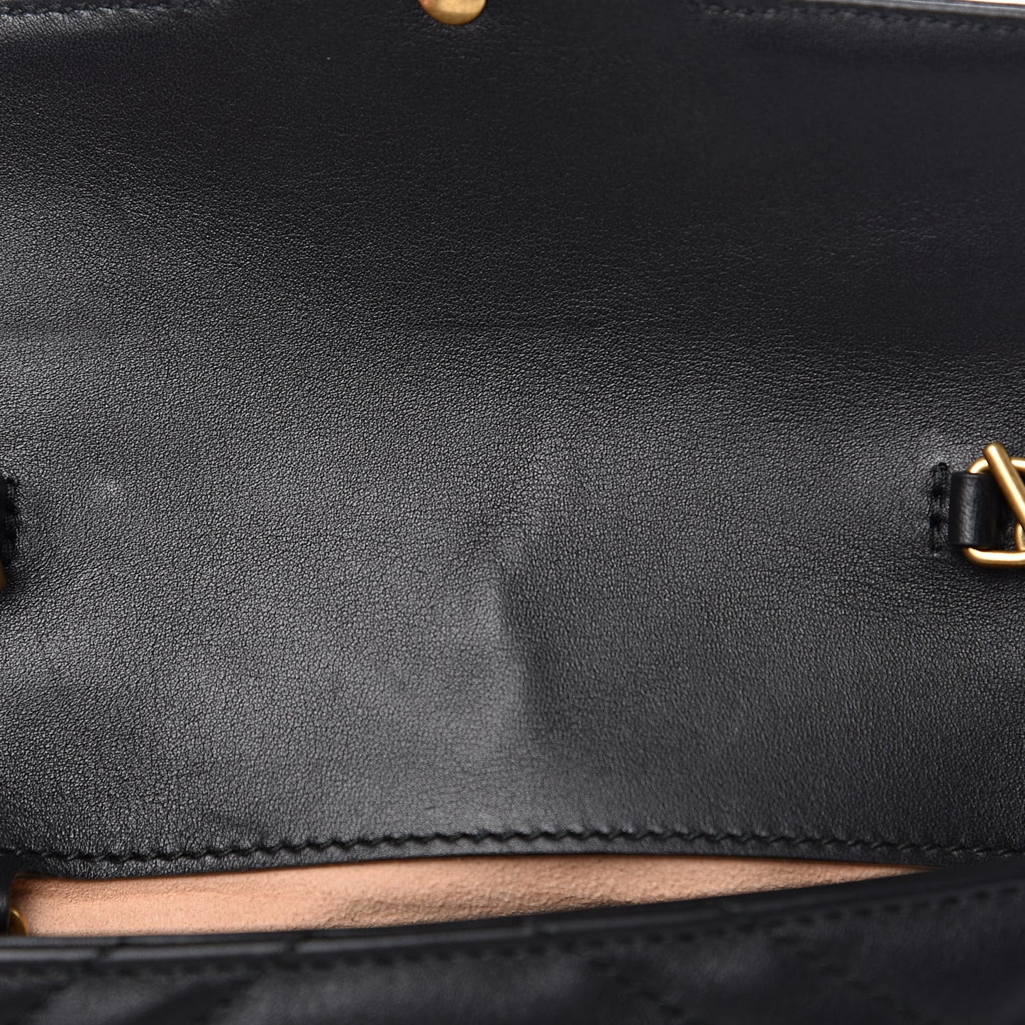 Calfskin Matelasse Super Mini GG Marmont Shoulder Bag Black
