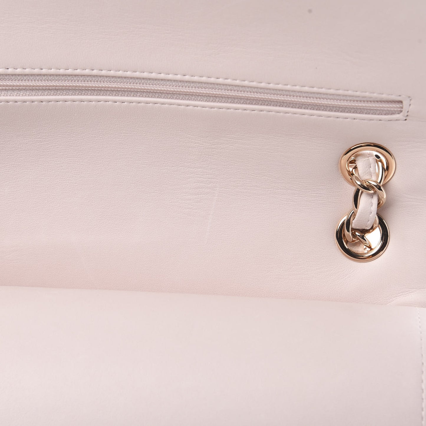 Lambskin Quilted Jumbo Double Flap Light Pink