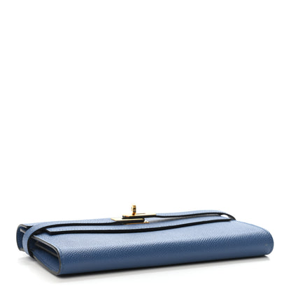 Hermes Epsom Kelly Longue Wallet Blue Agate 3 of 5