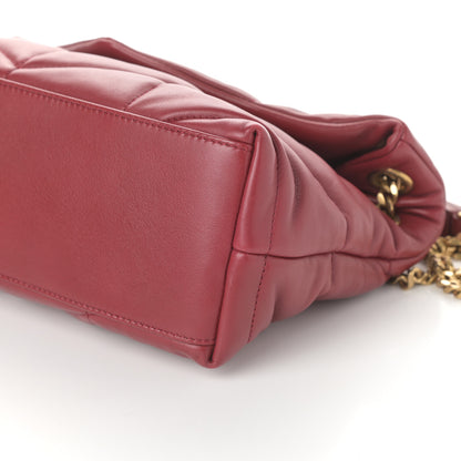 Saint Laurent Lambskin Quilted Small Loulou Puffer Monogram Chain Satchel Red 9 of 9