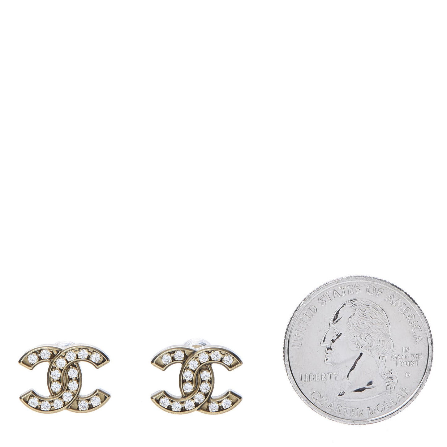 Crystal CC Earrings Gold