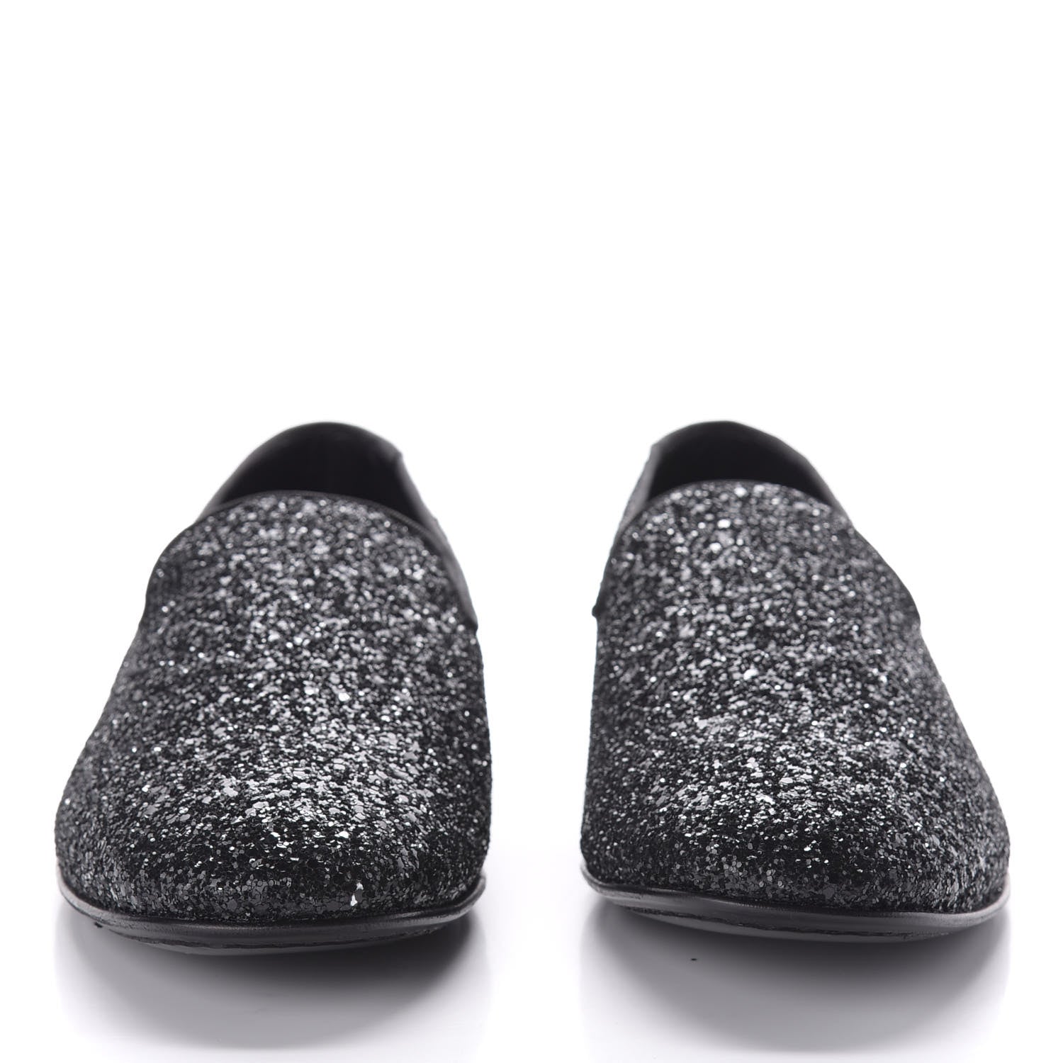 Jimmy Choo Calfskin Glitter Mens Thame Loafers 43.5 Black 2 of 8