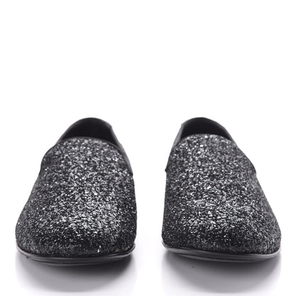 Jimmy Choo Calfskin Glitter Mens Thame Loafers 43.5 Black 2 of 8