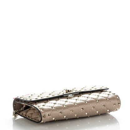 Valentino Garavani Nappa Rockstud Spike Wallet on Chain Poudre 4 of 6