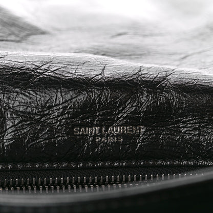 Saint Laurent Crinkled Calfskin Matelasse Monogram Medium Niki Chain Satchel Black 6 of 12