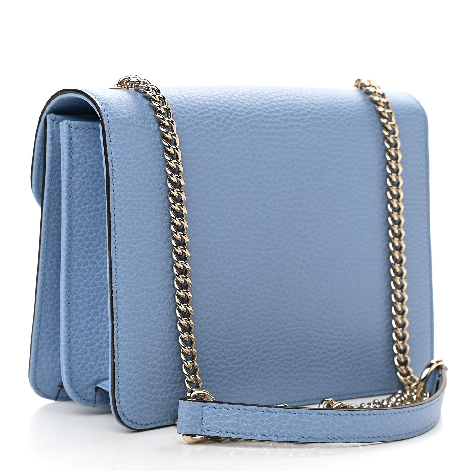 Gucci Dollar Calfskin Small Interlocking G Shoulder Bag Mineral Blue 3 of 10
