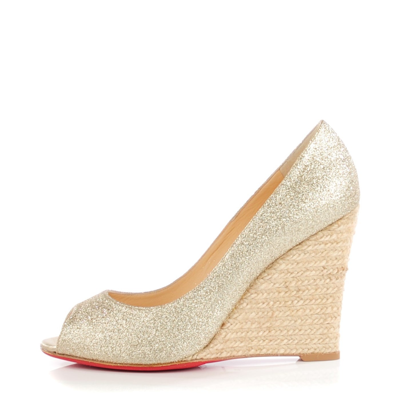 Glitter Puglia Espadrille Wedges 39 Platine