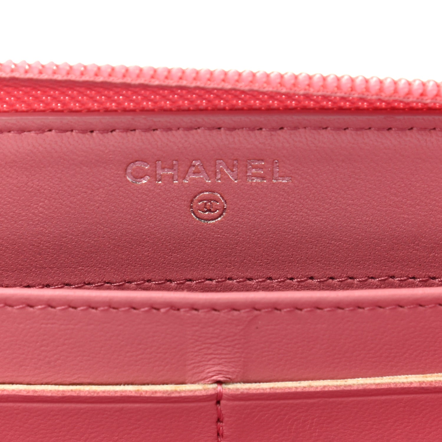Chanel Lambskin Camellia Embossed Zip Around Large Gusset Wallet Pink 6 of 8