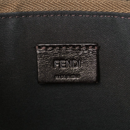 Fendi Vitello King Jacquard FF 1974 Medium Flat Pouch Tobacco Moro Sand 6 of 9