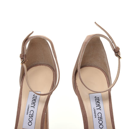 Jimmy Choo Suede Misty 120 Sandals 38.5 Ballet Pink 9 of 12