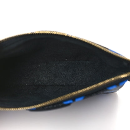 Louis Vuitton Colored Monogram Mini Pochette Accessories Blue Black 6 of 9