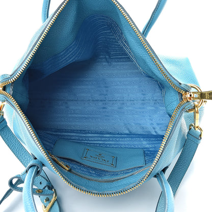 Prada Vitello Daino Tote Voyage Turchese 5 of 12