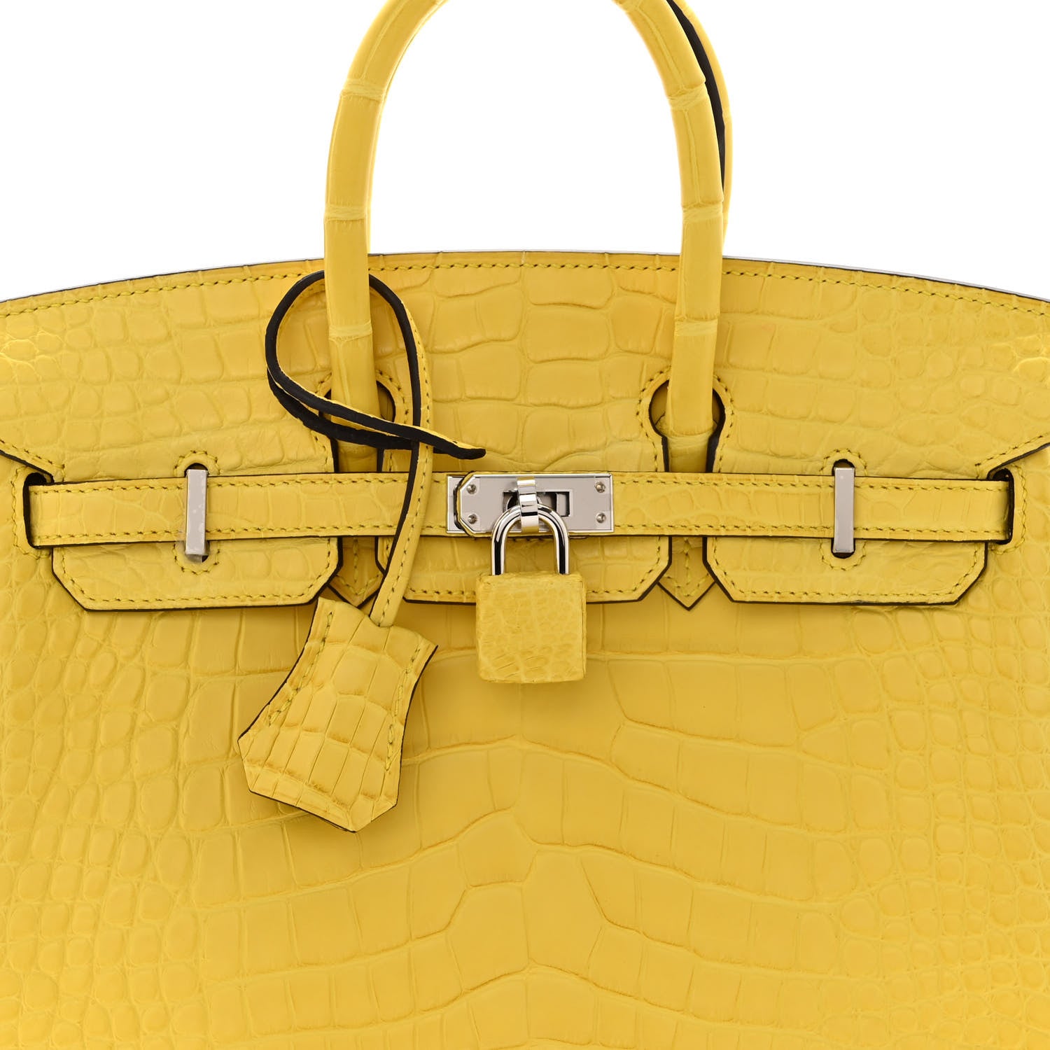 Hermes Matte Alligator Birkin 25 Mimosa 7 of 10