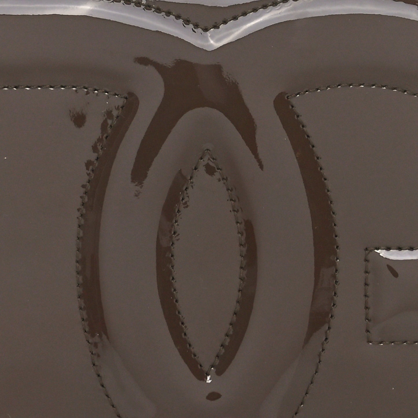 DOLCE GABBANA Patent DG Logo Flap Crossbody Bag Brown