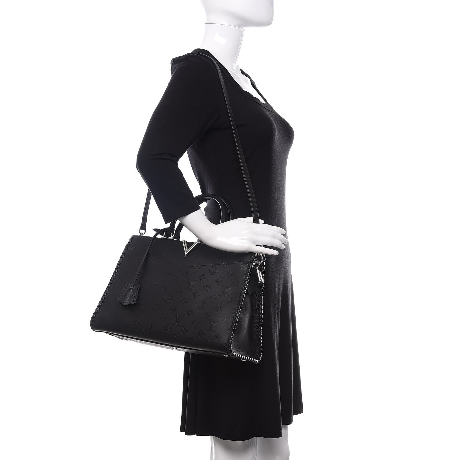 Louis Vuitton Monogram Cuir Plume Very Zipped Tote Black 2 of 10