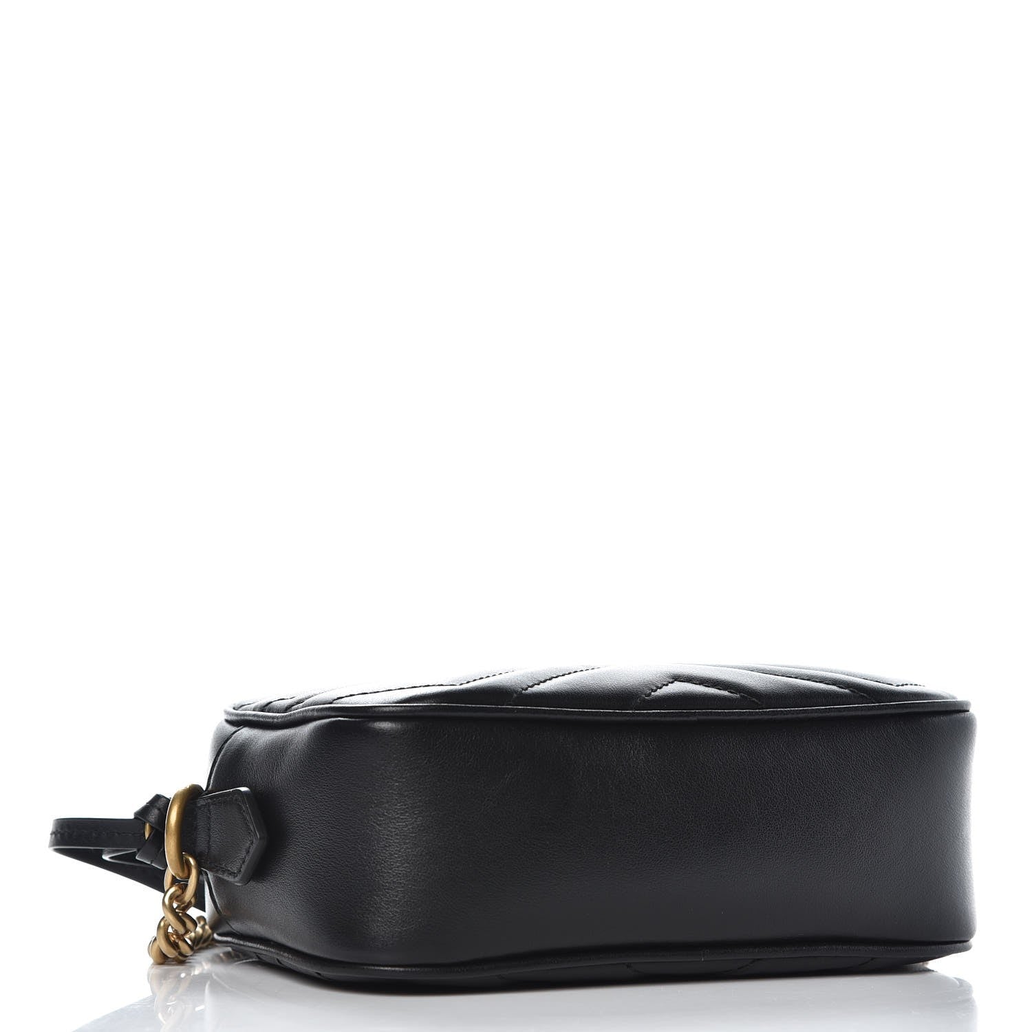 Gucci Calfskin Matelasse Mini GG Marmont Chain Shoulder Bag Black 4 of 8