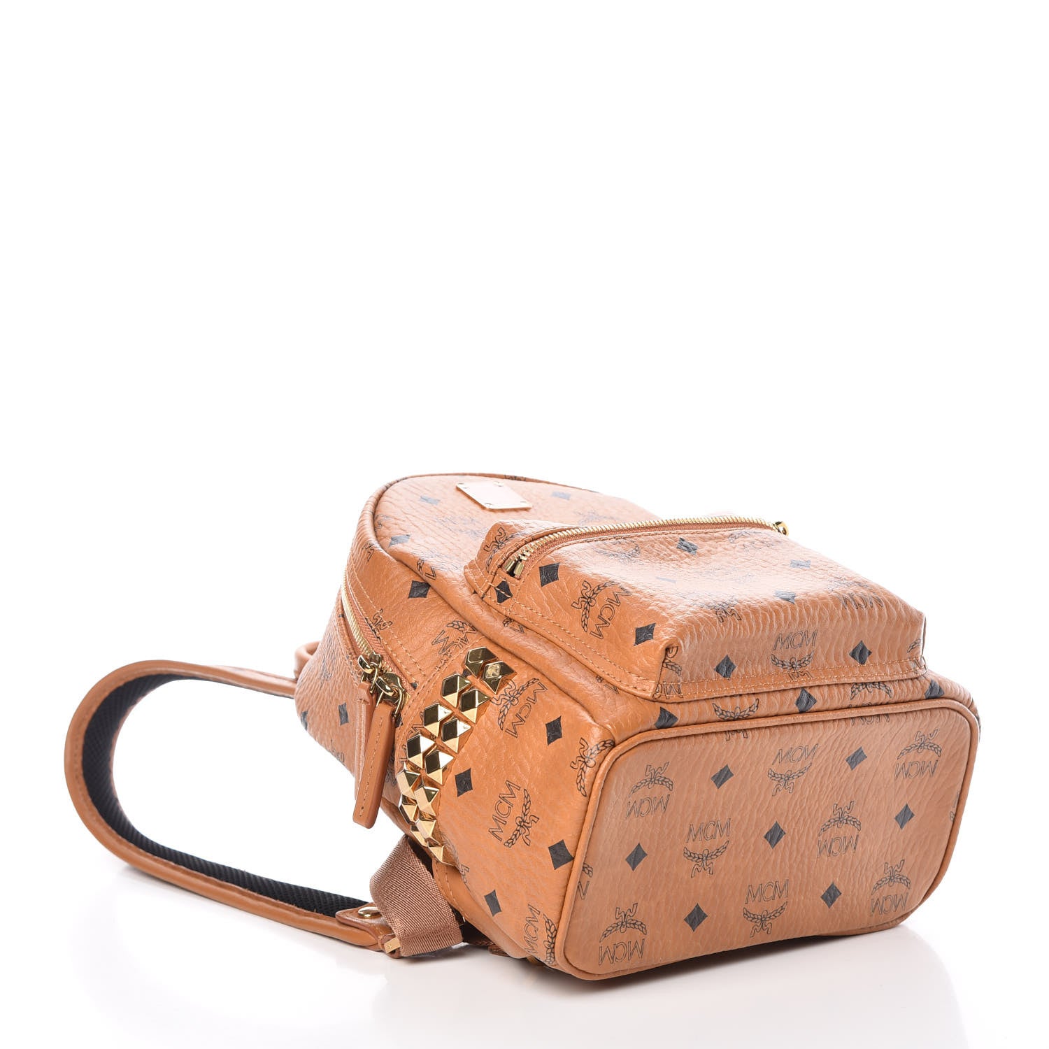 MCM Visetos Side Stud Mini Stark Backpack Cognac 4 of 8