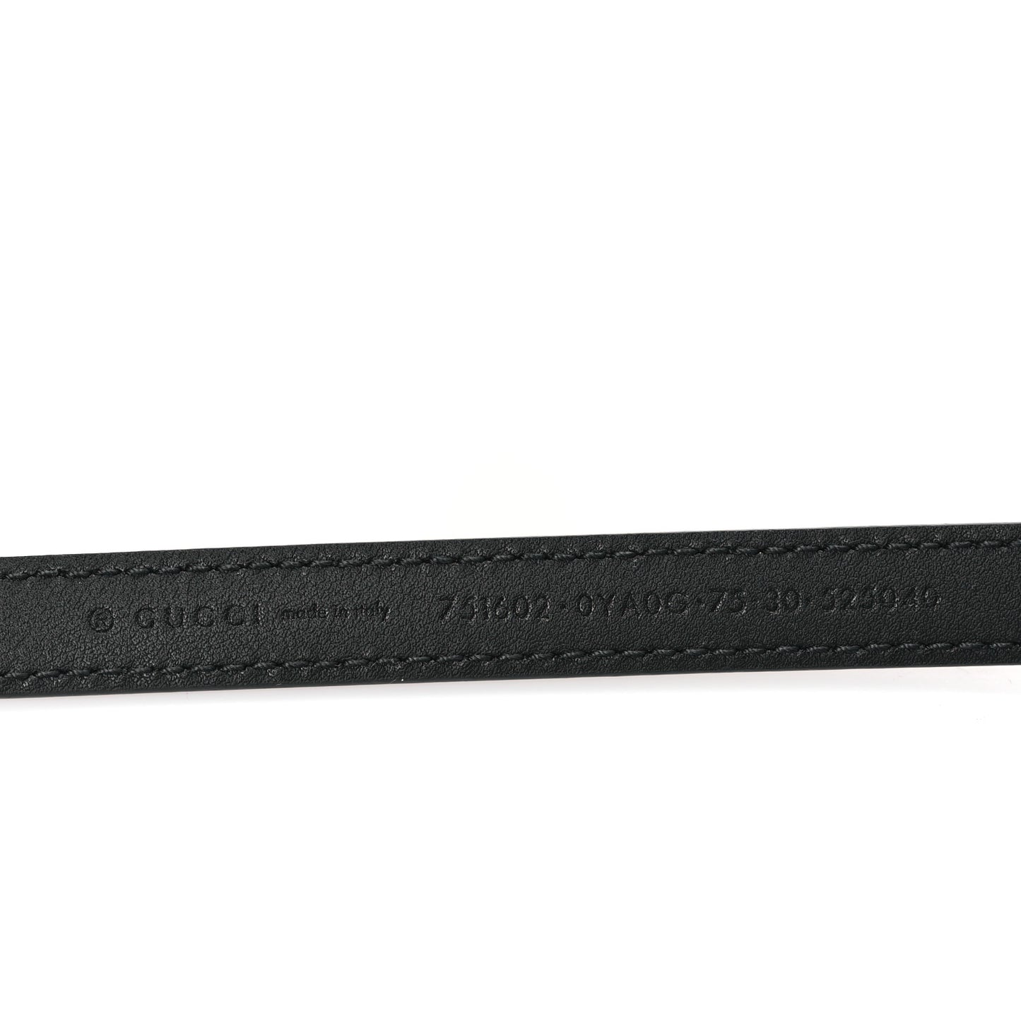 Plutone Calfskin Gucci Buckle 20mm Thin Belt 75 30 Black