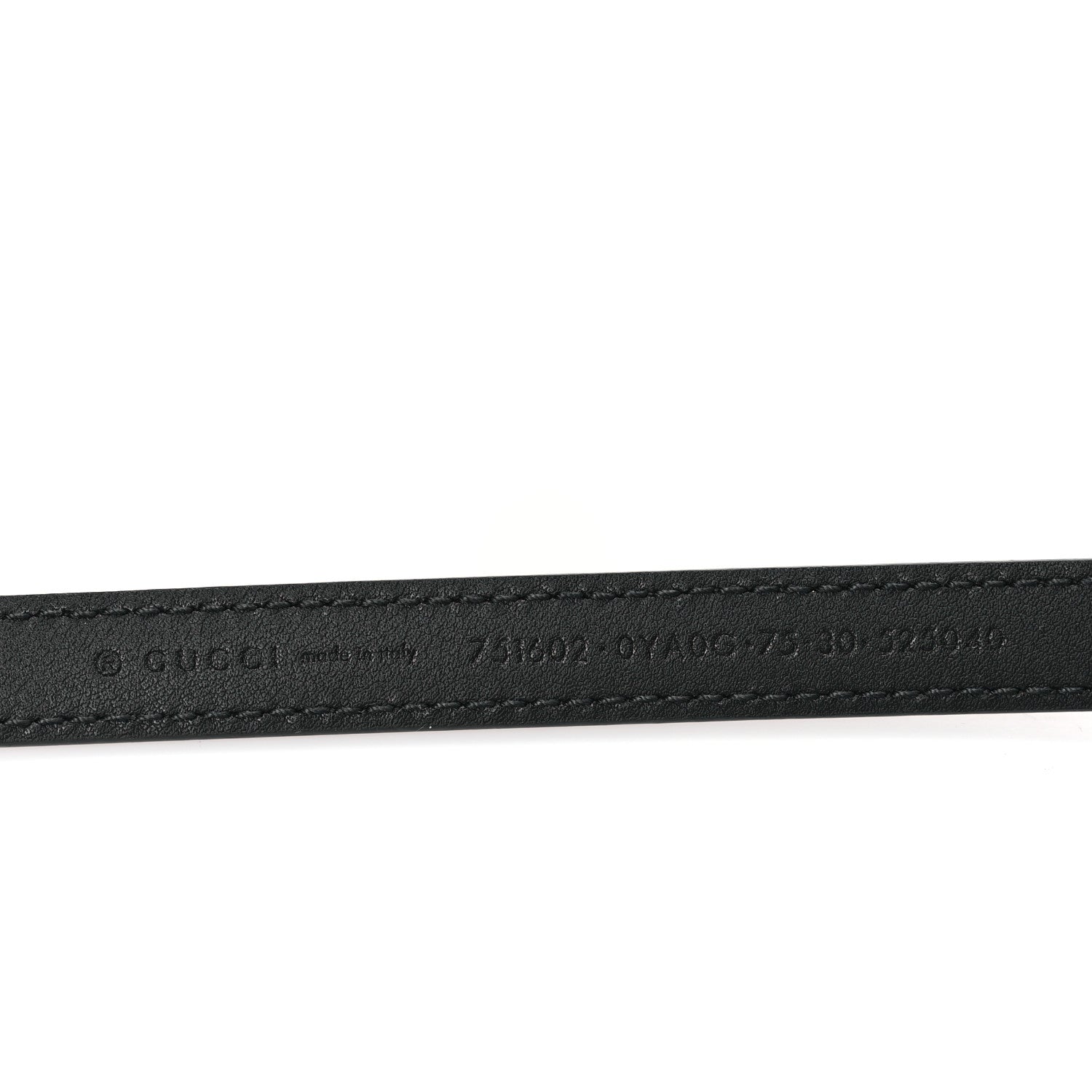 Gucci Plutone Calfskin Gucci Buckle 20mm Thin Belt 75 30 Black 3 of 5