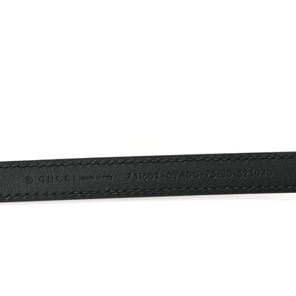 Gucci Plutone Calfskin Gucci Buckle 20mm Thin Belt 75 30 Black 3 of 5